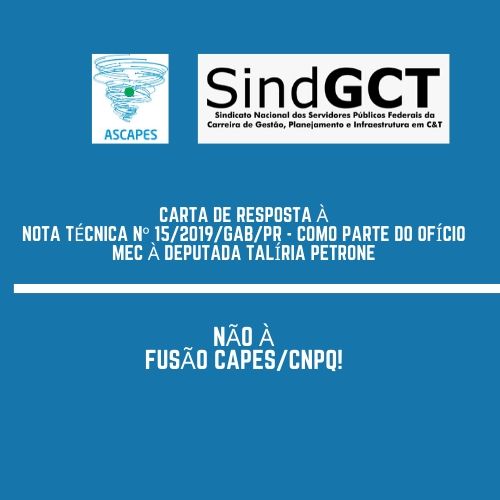 Carta de Resposta à Nota Técnica nº 15/2019/GAB/PR – como parte do Ofício MEC à Deputada Talíria Petrone